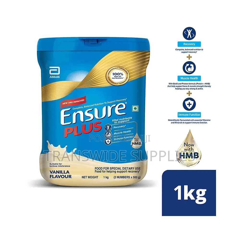 Ensure Plus Powder - 1kg (Vanilla), Blue - For Fast Weight