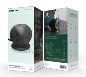 Green Lion Multiport Desk Universal Socket - Black