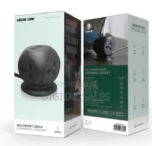 Green Lion Multiport Desk Universal Socket - Black
