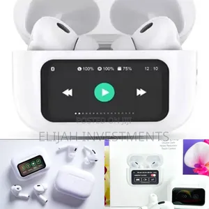 White Noise Cancelling Display Airpods