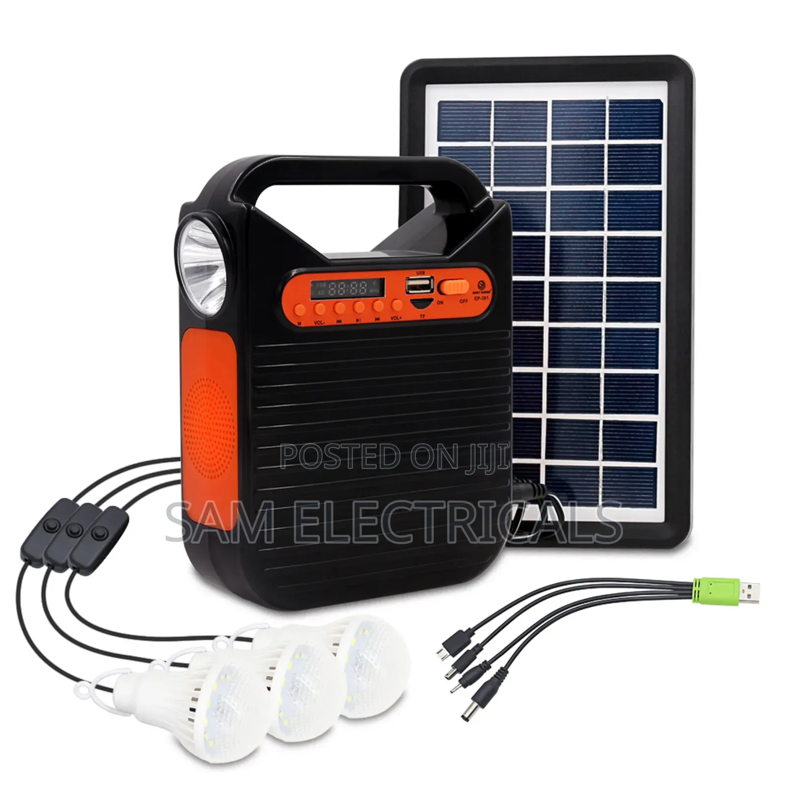 Mini Solar System With a Speaker and Bulbs