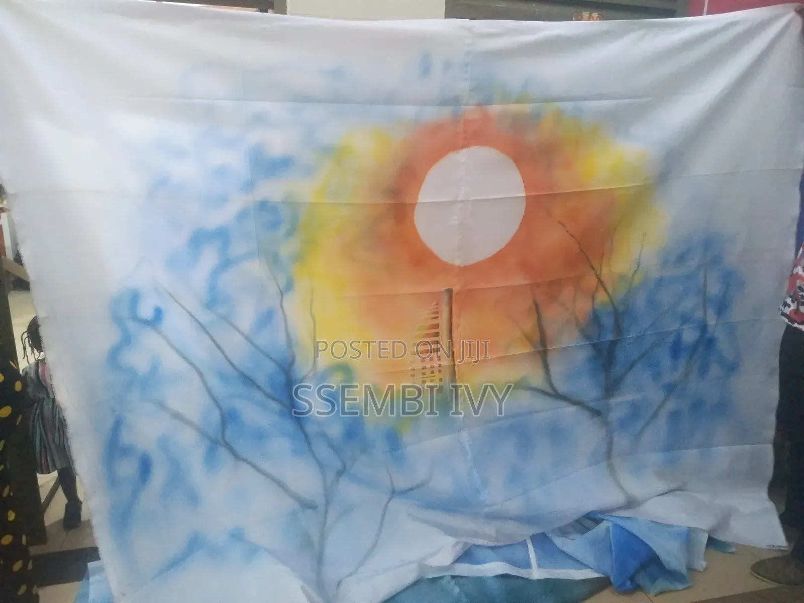Blue and Yellow Studio Background.