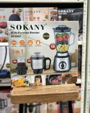 Sokany 3 in 1 Multi-Purpose Blender , 1.5l Glass , Grinder