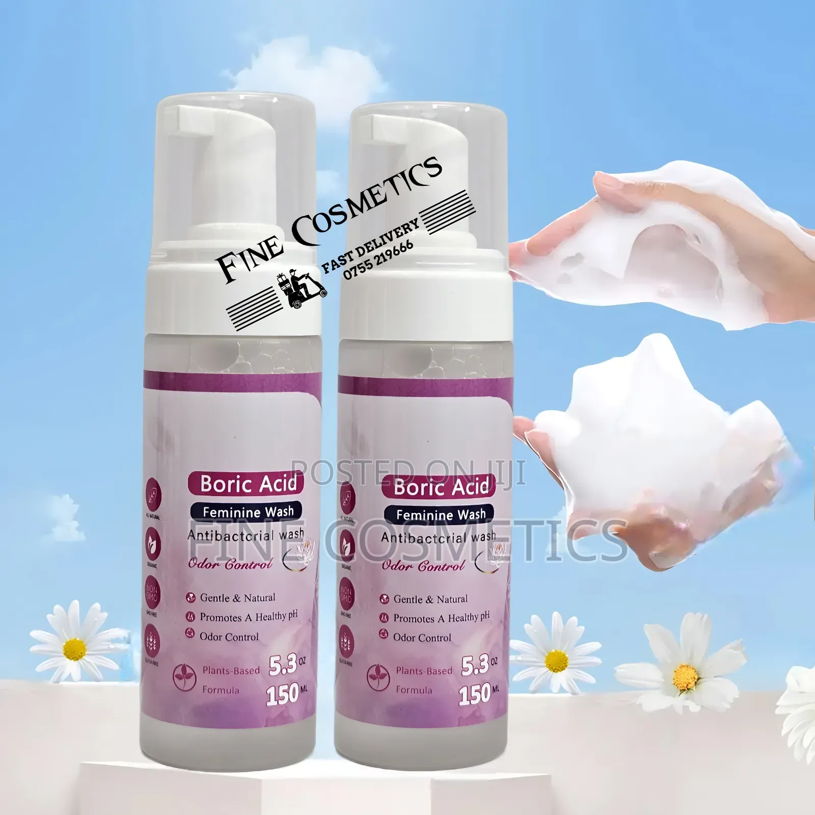 Boric Acid v Wash, Odor Control Discharge Feminine Cleansing