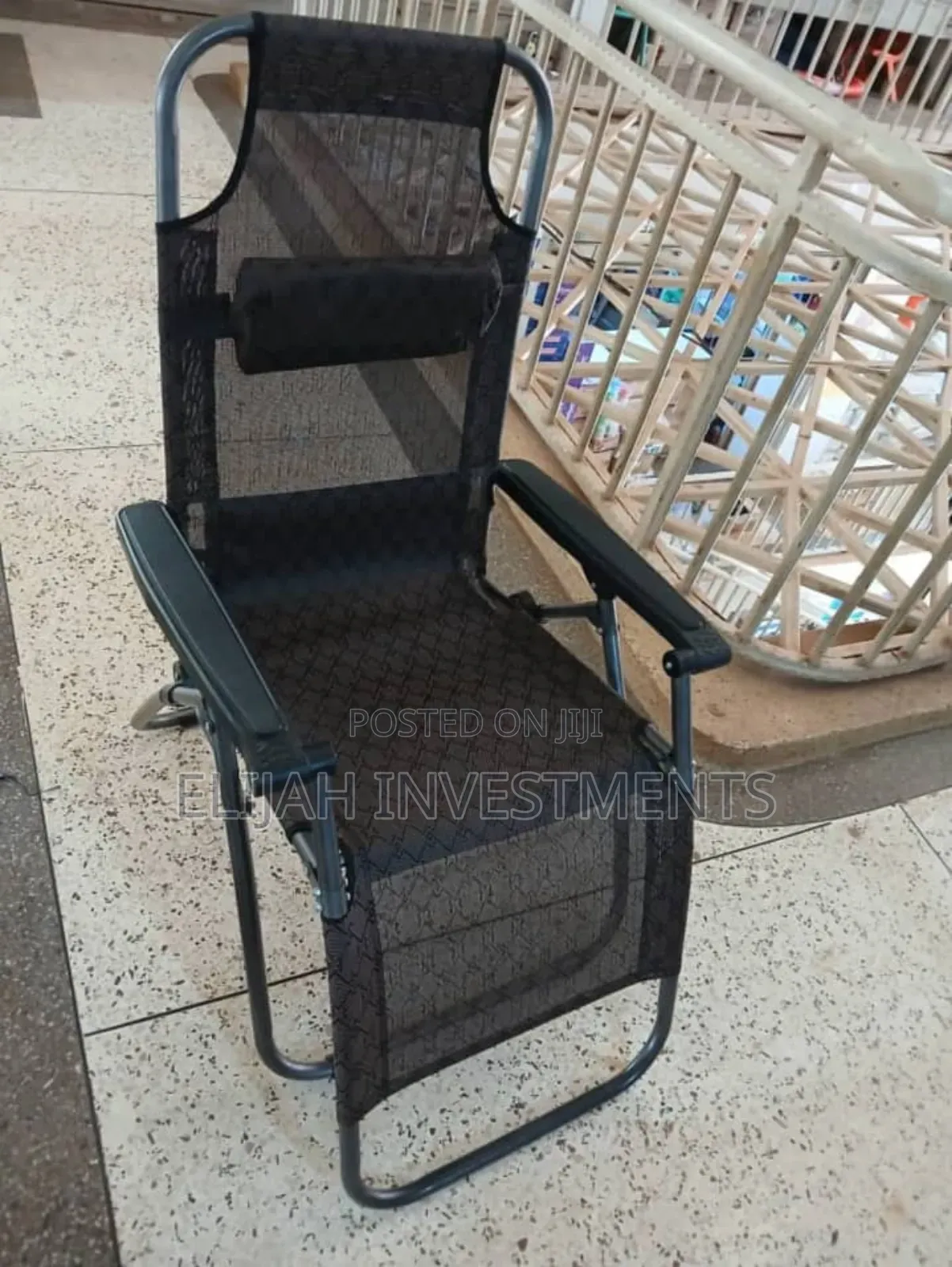 Metallic Frame Foldable on the Go/Balcony Chair Bed