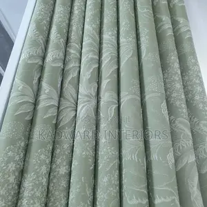Green Leafy Curtain Design Per Metre
