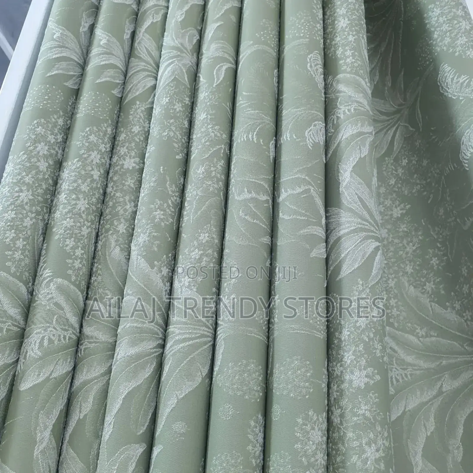 Green Leafy Curtain Design Per Metre