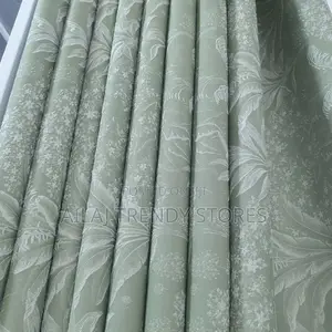 Green Leafy Curtain Design Per Metre