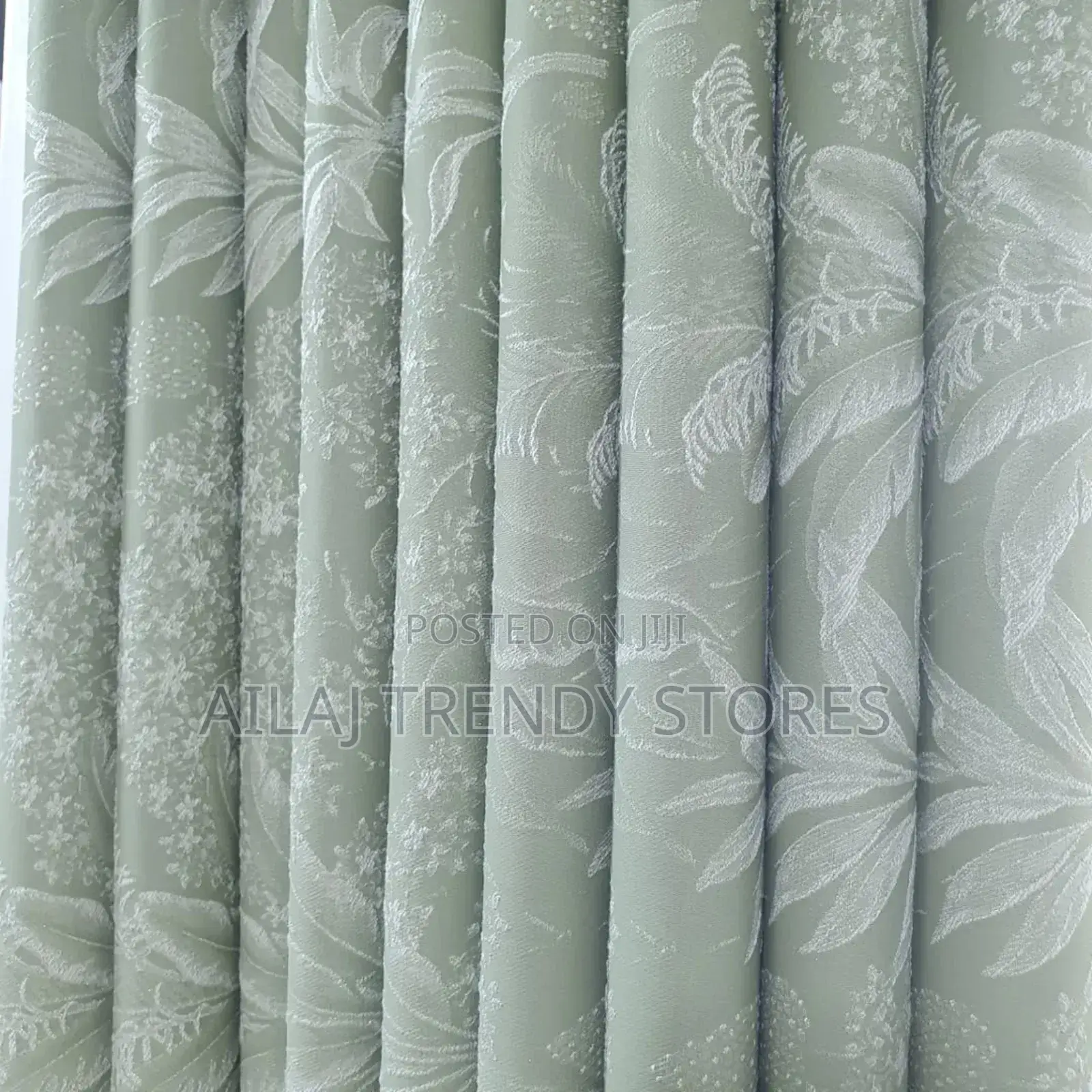 Green Leafy Curtain Design Per Metre