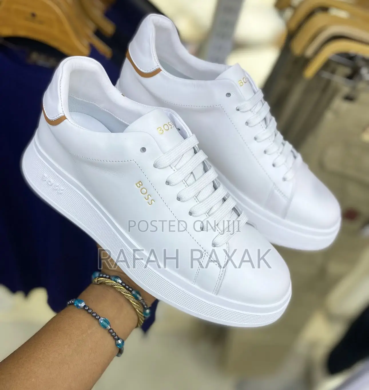 Original Triple White Boss Smart Casual Leather Sneakers