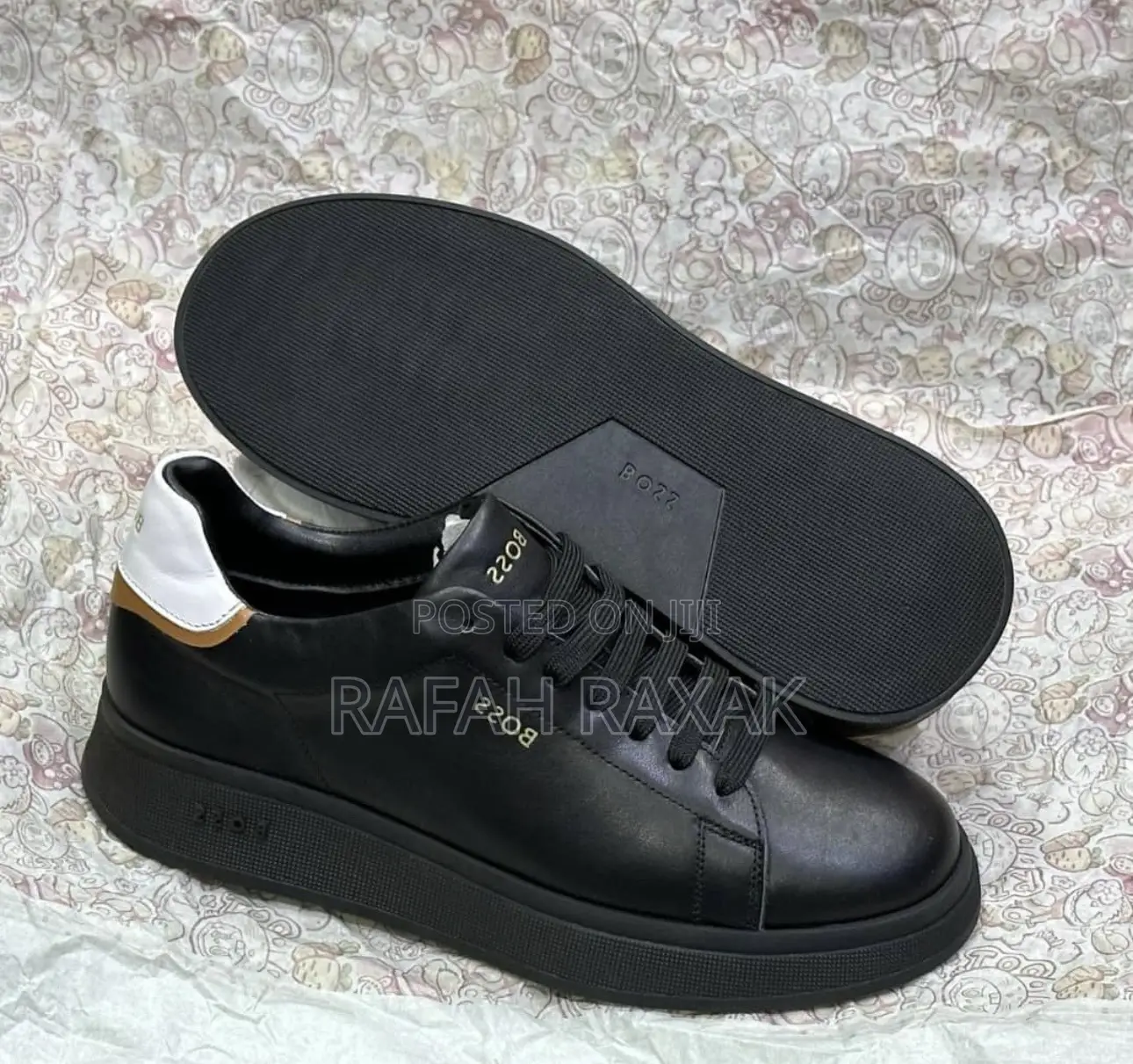 Original Men’S Black Boss Smart Casual Leather Sneakers