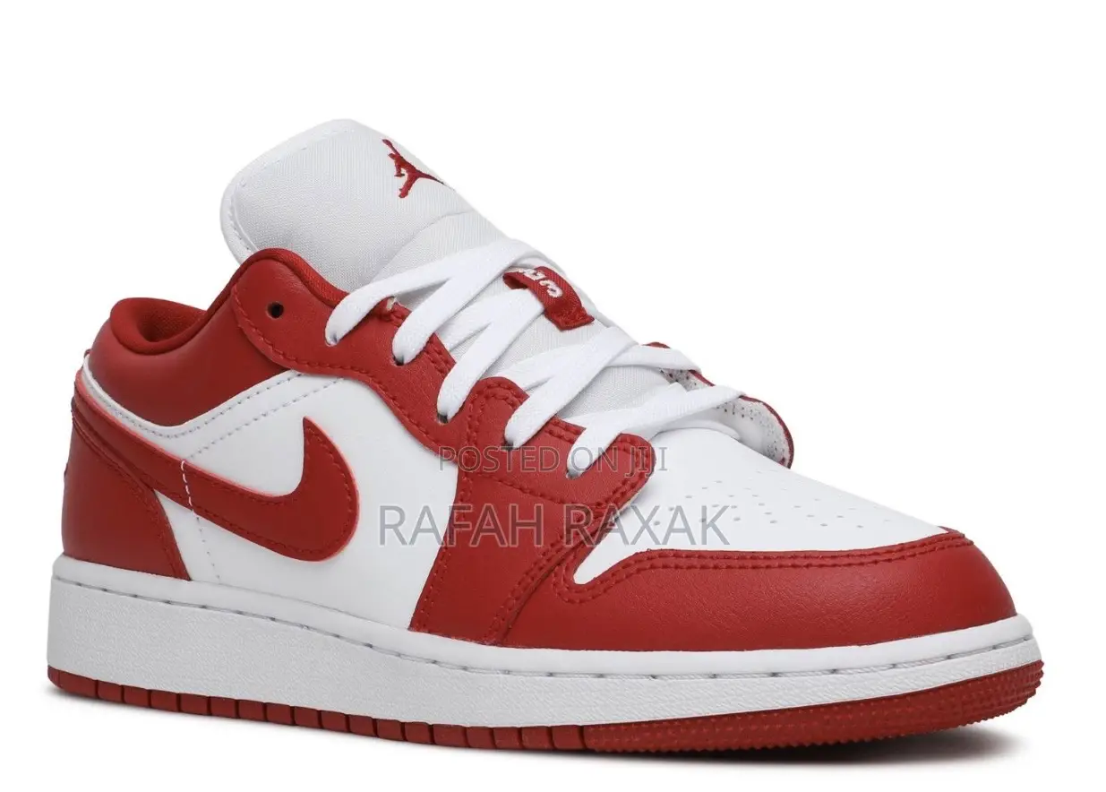 Red/White Nike Air Jordan 1 Low Cut Sneakers in Stock