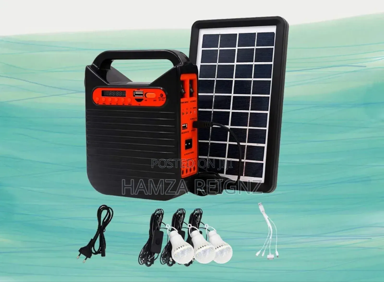Solar Portable Power Emergency Flashlight Radio Usb Speaker