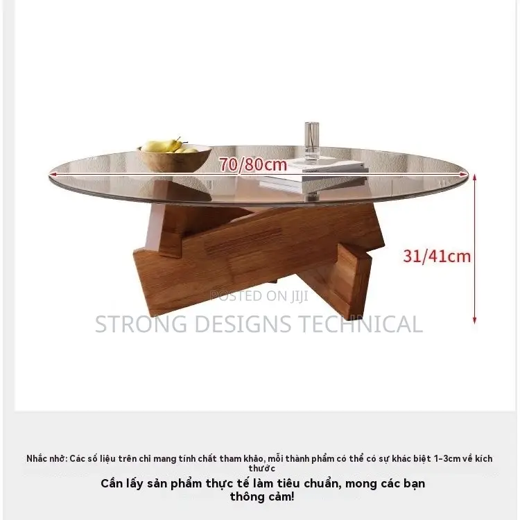 Round Glass Center Table With Wooden Legs