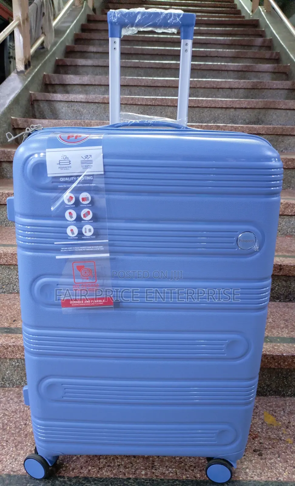 Expandable Rubber Plastic Suitcases in Medium Size