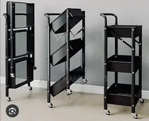 3 Tier Metallic Foldable Trolley