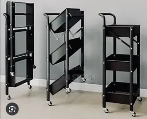3 Tier Metallic Foldable Trolley