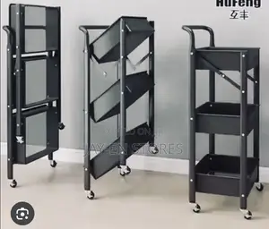 3 Tier Metallic Foldable Trolley