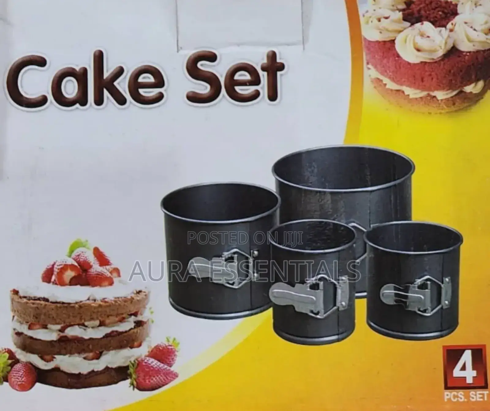 4pcs Non-Stick Queen Cake Size Baking Pans