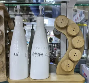 5pcs Spice Rack Set With Oil and Vinegar Bottles
