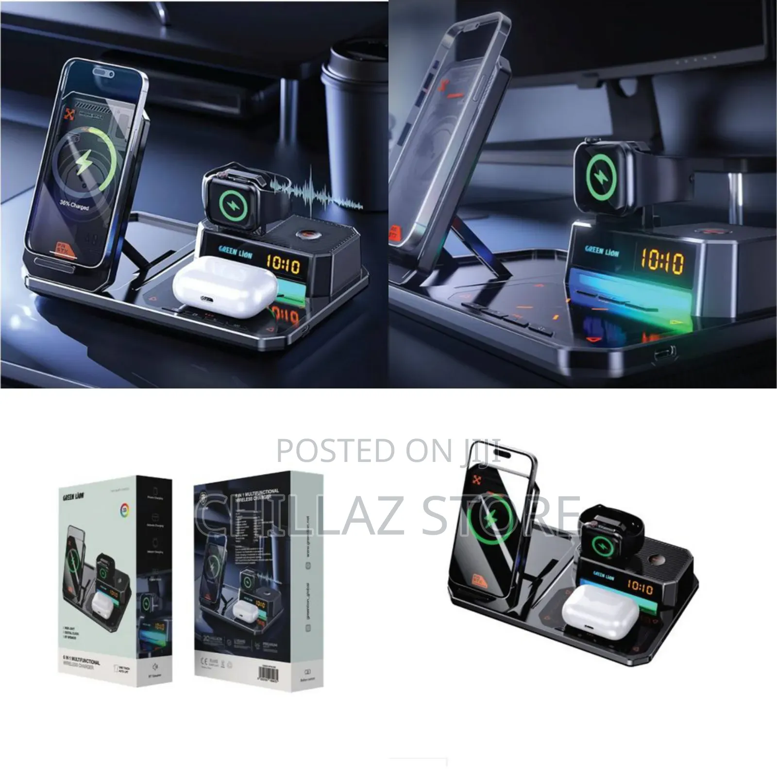 Green Lion 6 in 1 Multifunctional Wireless Charger.