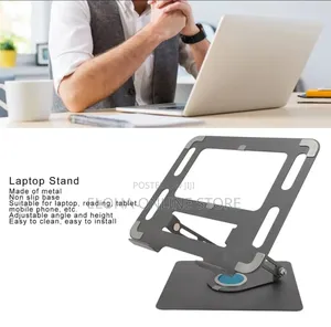 Rotating Laptop Stand With Adjustable Angle and Height