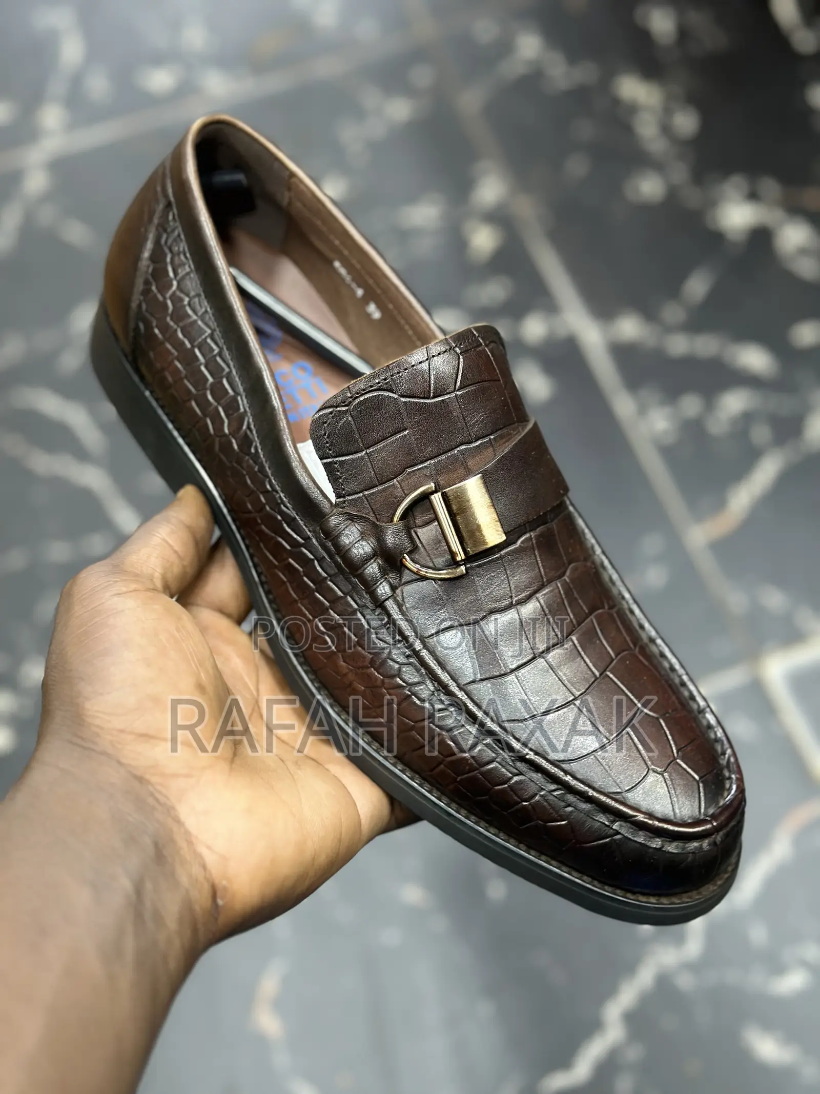 Original Dark Tan Franco Banetti Crocodile Leather Loafers
