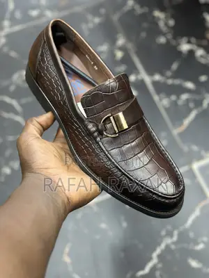 Photo - Original Dark Tan Franco Banetti Crocodile Leather Loafers