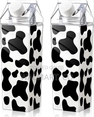 Whaline Cow Print Milk Carton Water Bottle