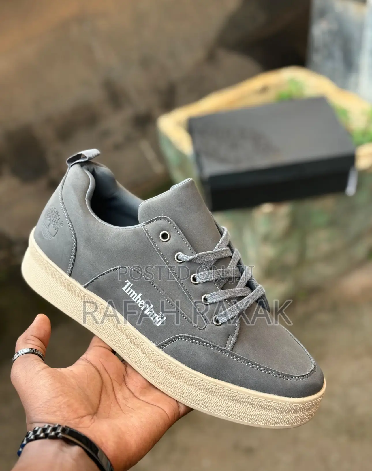 Original Gray Timberland Smart Casual Leather Lace Up Shoes