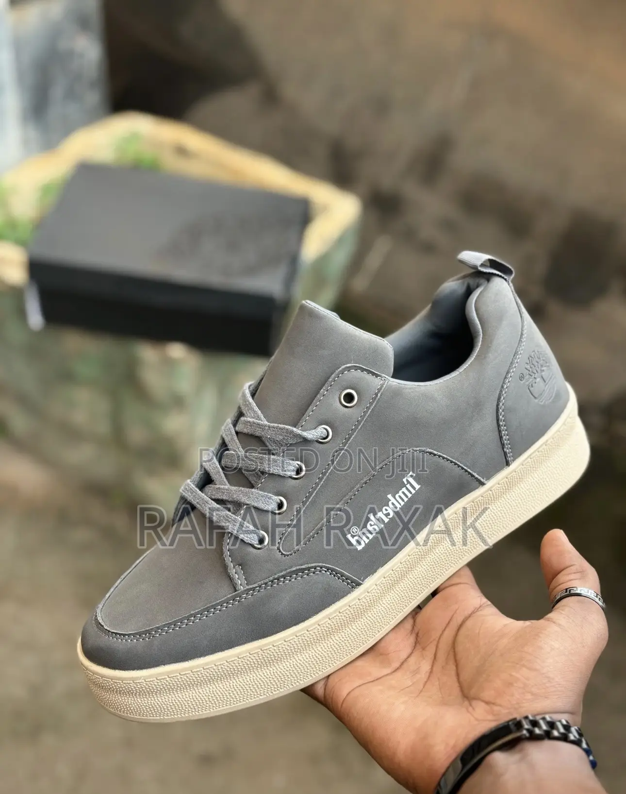 Original Gray Timberland Smart Casual Leather Lace Up Shoes