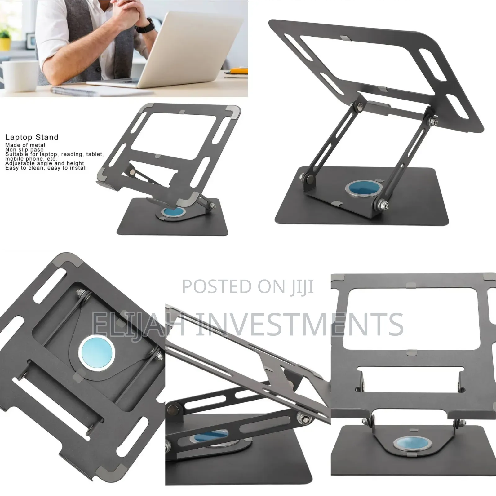 Rotating Laptop Stand With Adjustable Angle and Height