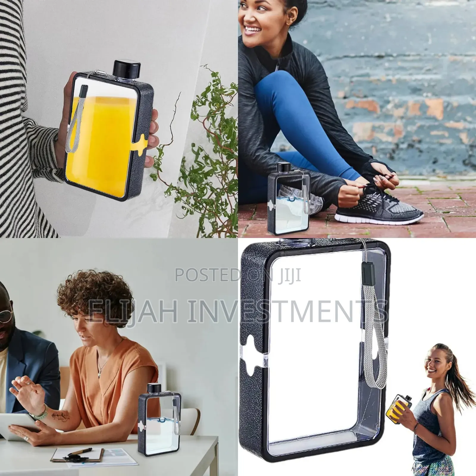 Flat, Book Shaped Square Water Bottle
