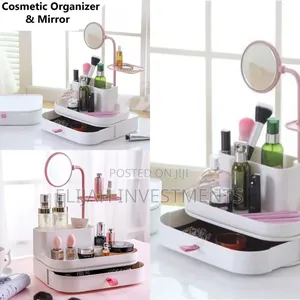 New Stylish Makeup Cosmetic Organizer With Rotating Mirror