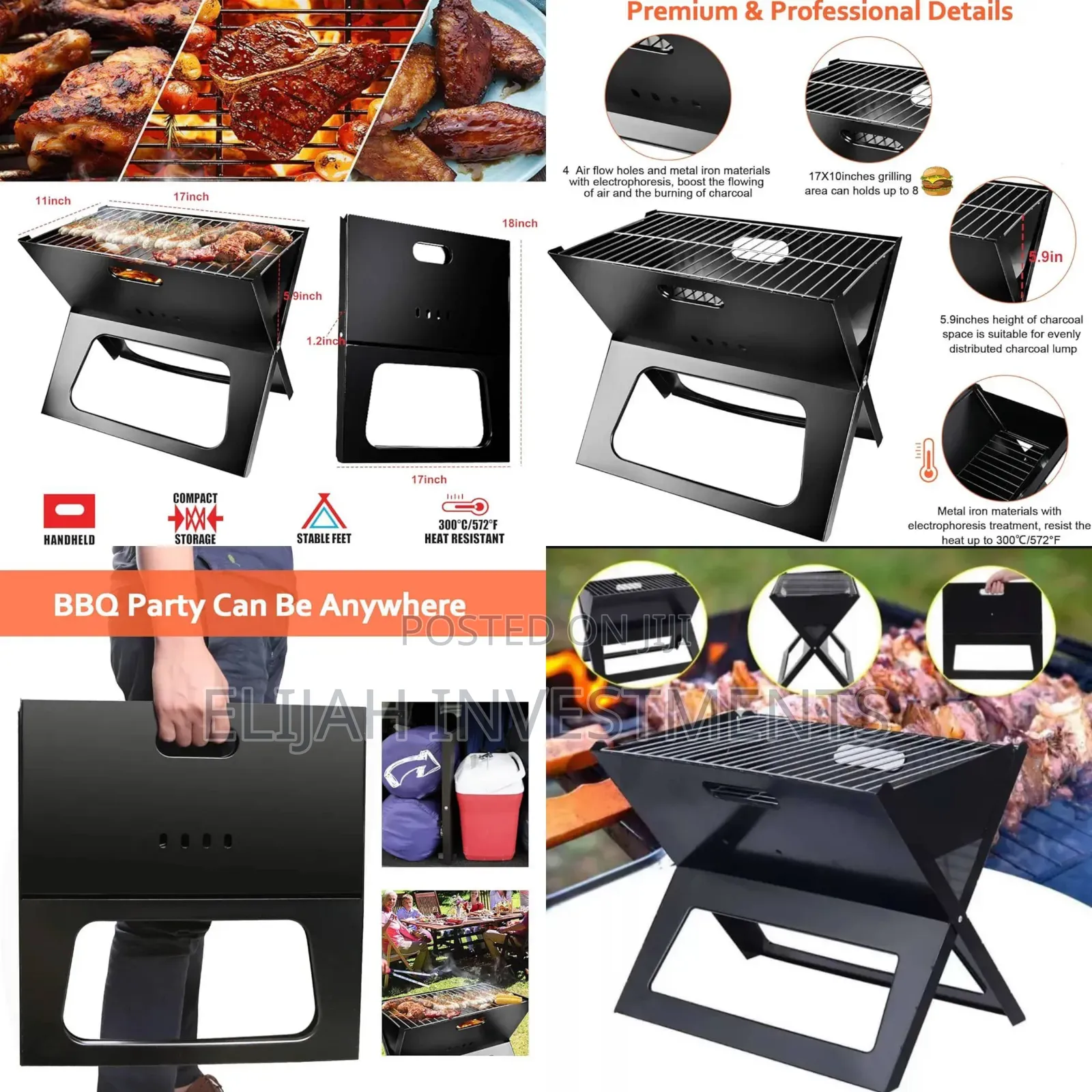 Portable Folding BBQ Charcoal Grill