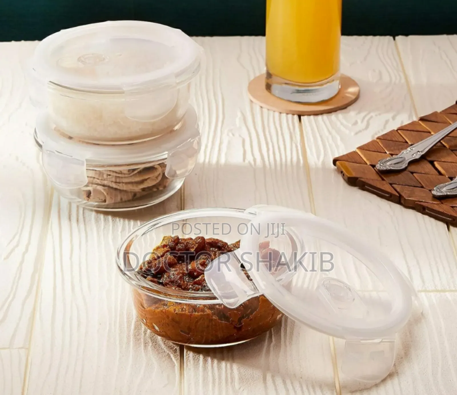 New Borosilicate Glass Round Multipurpose Food Containers