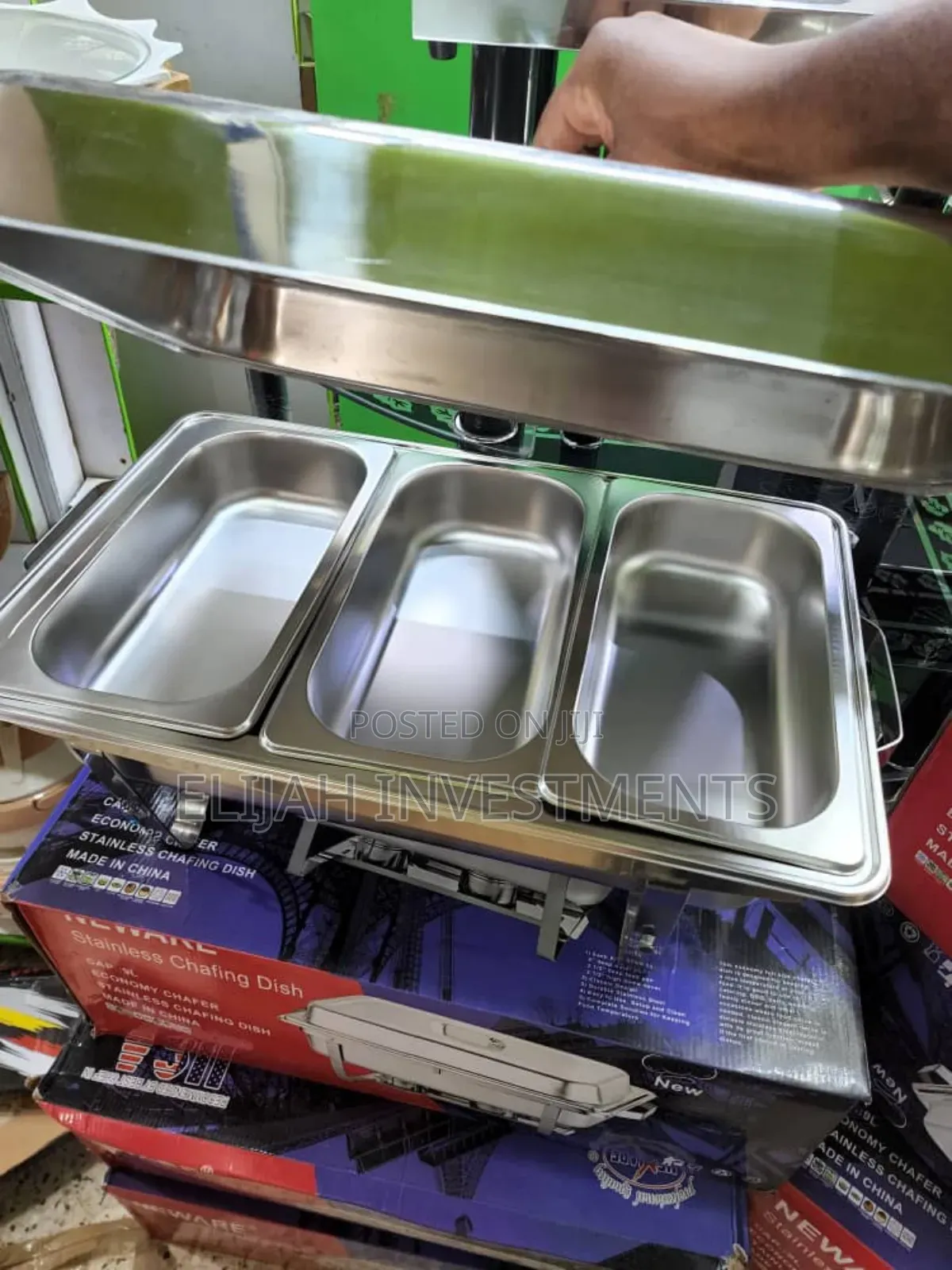Neware Stainless Large Triple Chaffing Dish Food Warmer