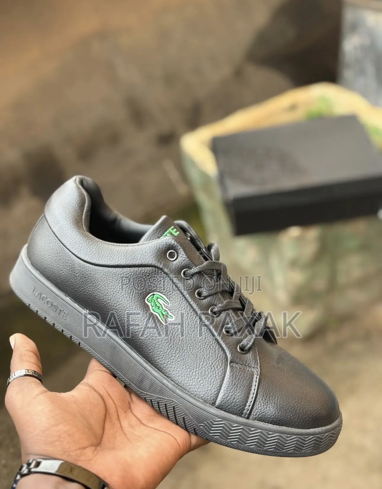 Original Men’S Triple Black Lacoste Casual Leather Sneakers