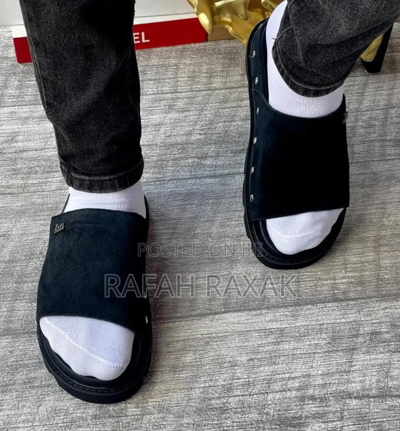 Original Men’S Luxury Black Zara Slide Push In Sandals