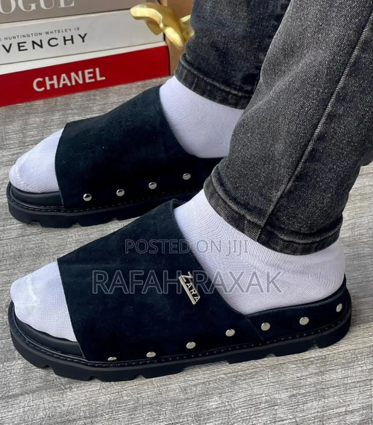Original Men’S Luxury Black Zara Slide Push In Sandals