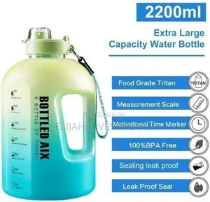 Water Bottle With Time Markings - 2.2 Litre