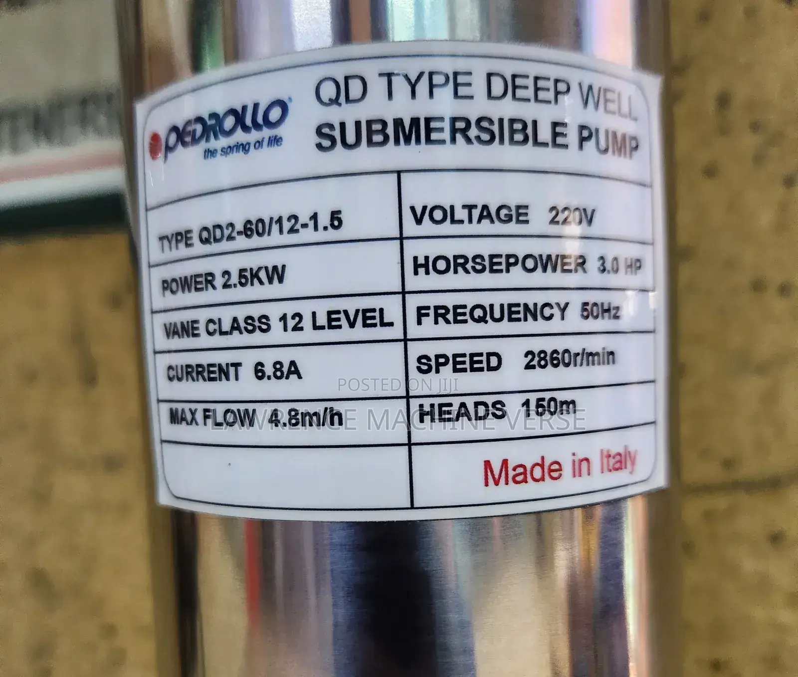 Water Pump Pedroll 150m