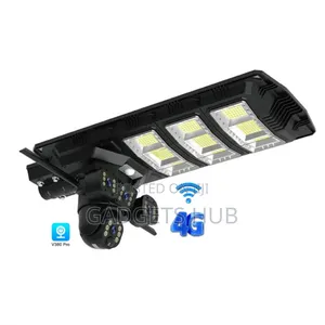 9mp 450w 4g Sim L Ip65 Solar Street Cameta and Light 4 Lens