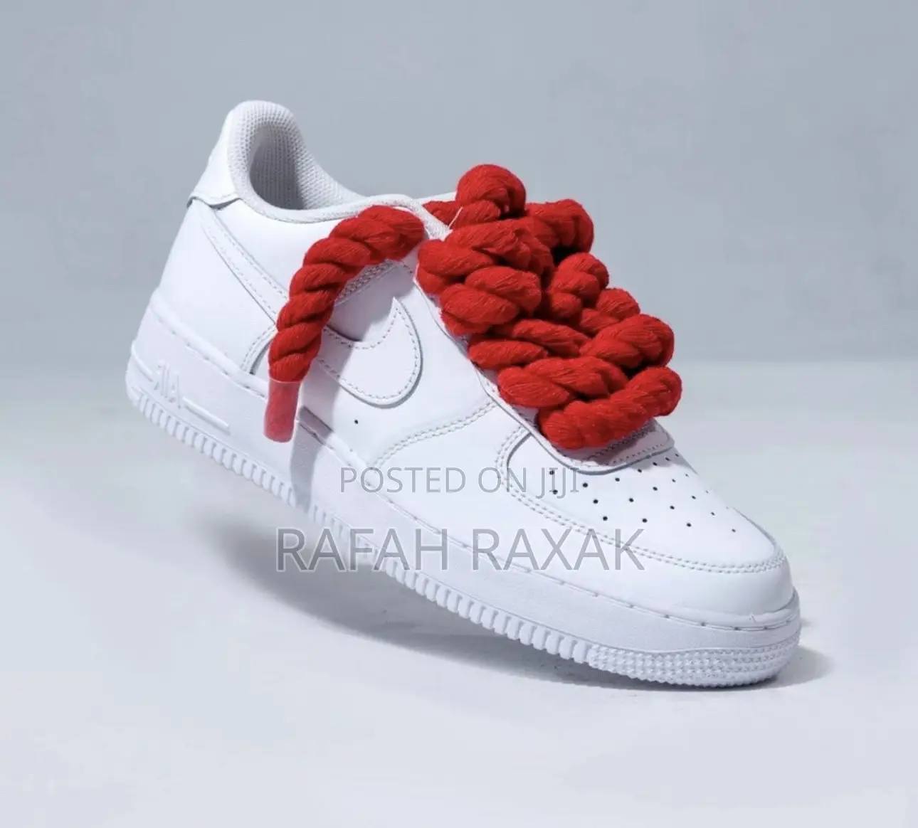 Original Nike Air Force 1 07 White/Red Chunky Laces Sneakers