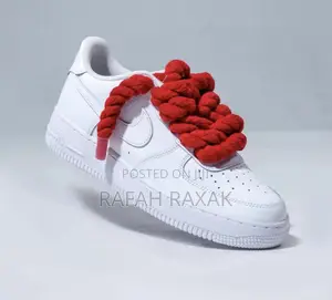 Original Nike Air Force 1 07 White/Red Chunky Laces Sneakers