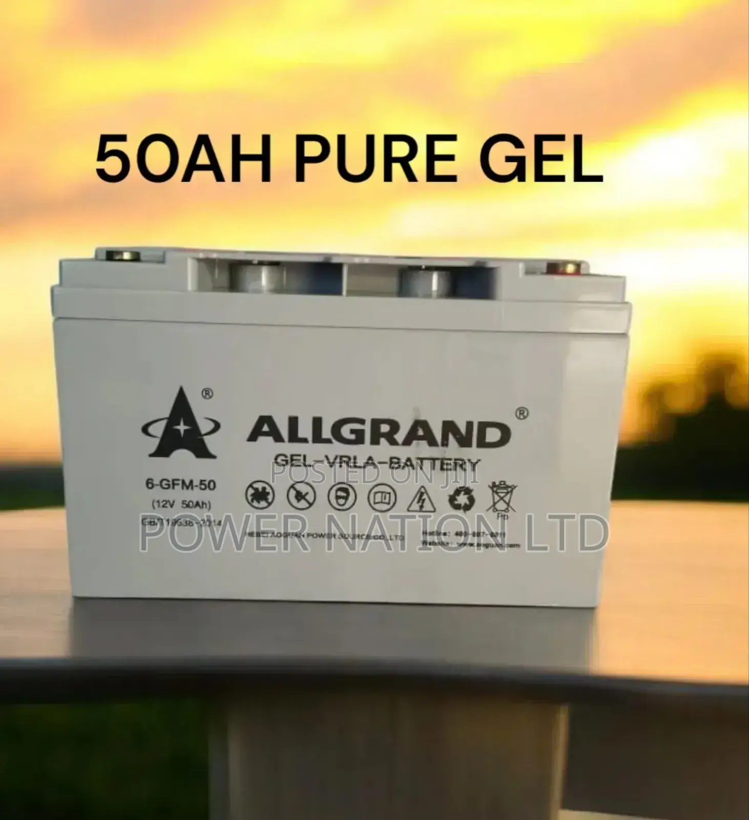 50ah Allgrand Pure Gel Battery New Arrival