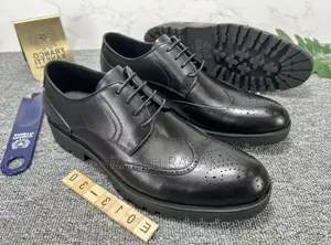 Men’S Black Franco Banetti Lace Up Leather Oxfords in Stock