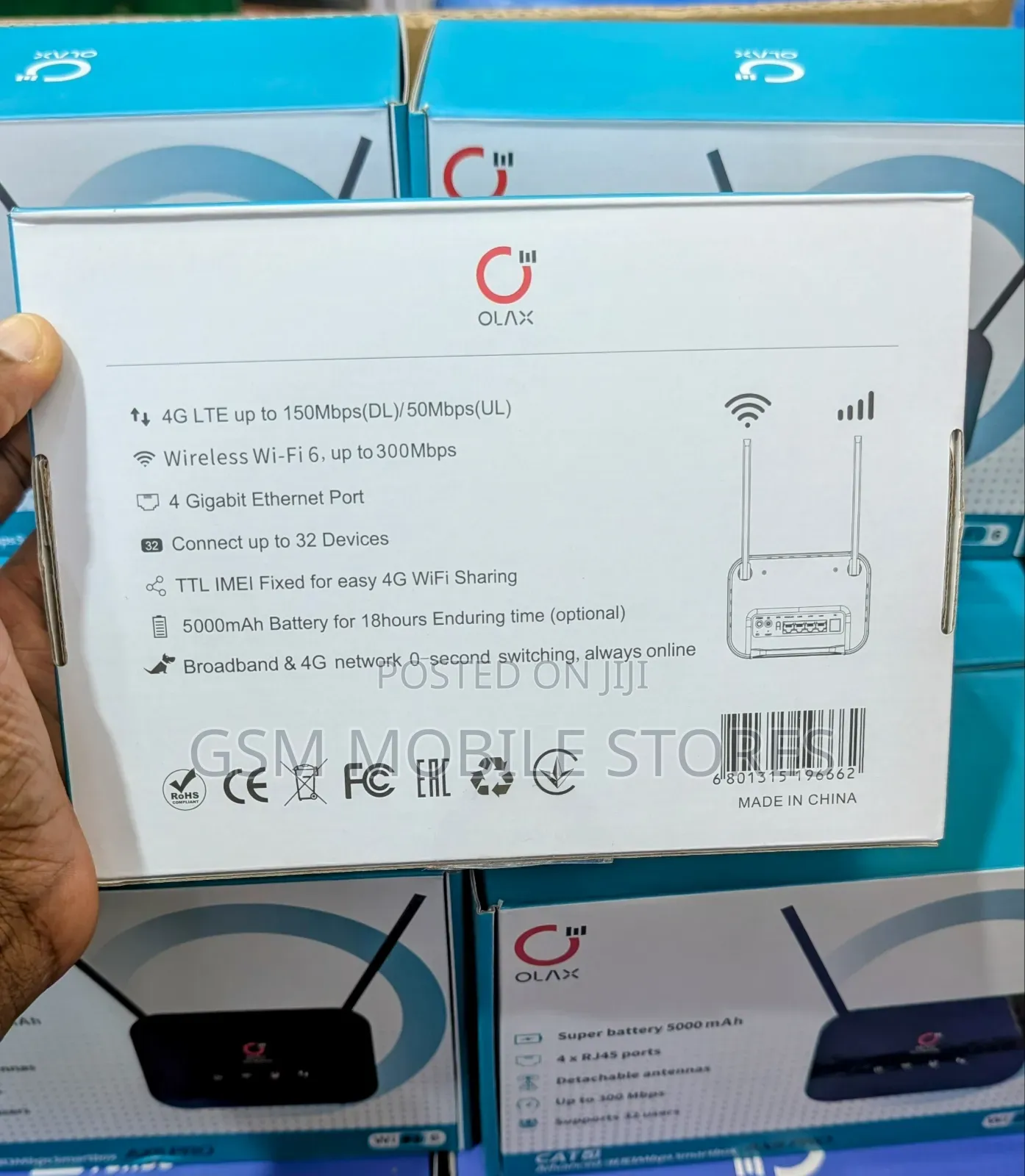 New Olax Ax8 Pro 4g Lte Cat4 300mbps Router With Battery 5000mah
