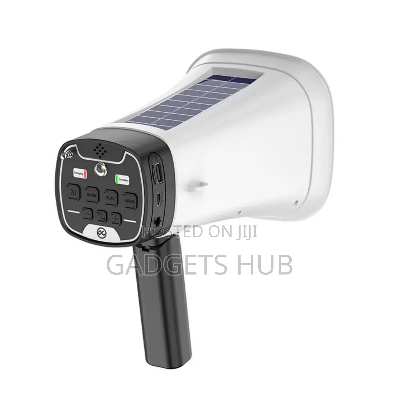 Solar-Powered Megaphone Speaker Portable Wireless Bt