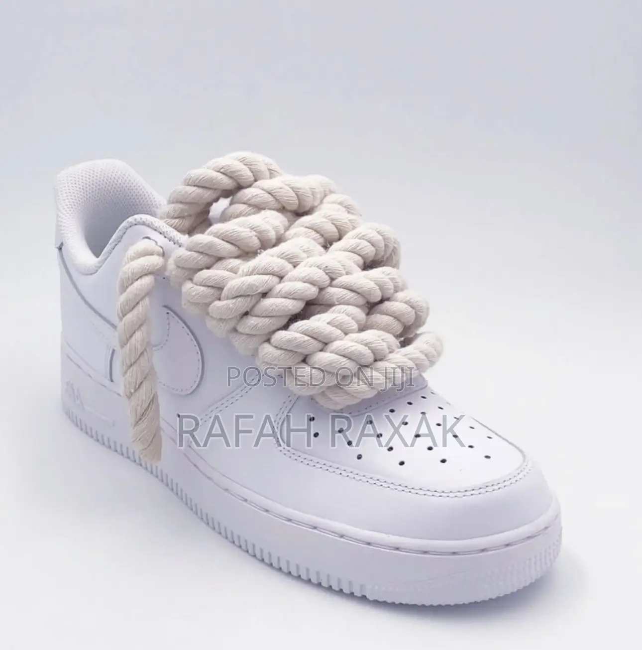 Original White Cream Chunky Laces Nike Air Force 1 Sneakers